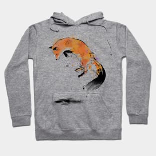 Red Fox jumping into Snow Hoodie